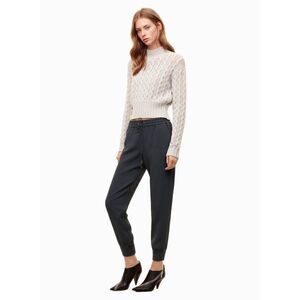 Aritzia Wilfred Buffon Gray Elastic Waist Crepe Jogger Style Pants